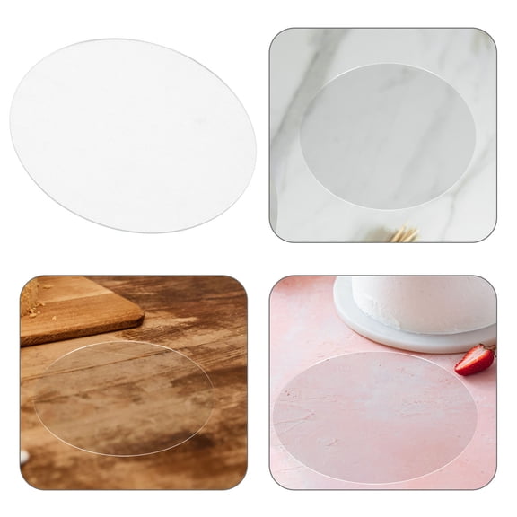 KAKOWELY Clear Acrylic Round Cake Display Base Reusable Board for Birthday Mousse Desserts and Parties