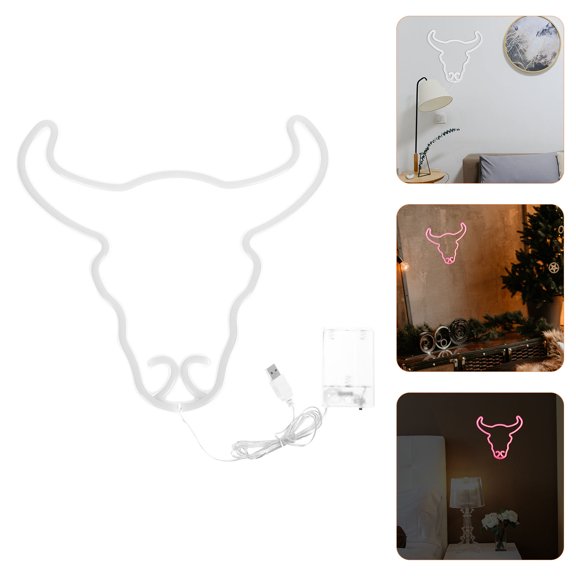 KAKOWELY Cow Head Shape Hanging Type LED Light Decor with 1PC for Hotel Shopping Mall Store Gathering