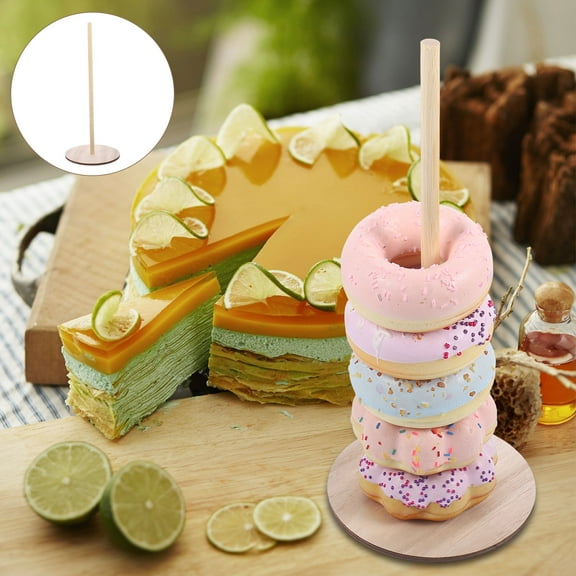KAKOWELY Donuts Display Stand 1Pack Wooden Star Shape Simple Design for Coffee Shop
