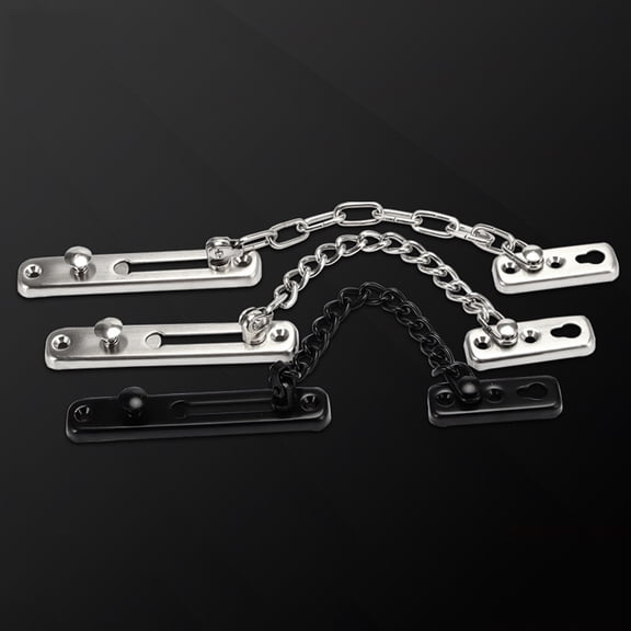 KAKOWELY Door Chain Guard Black with Thickened Chain and Security Buckle for Safe Door Use