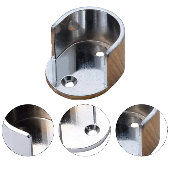 KAKOWELY Dowel Rod Bracket Closet Pole Support Bracket Zinc Alloy Bathroom Use 1 Pair