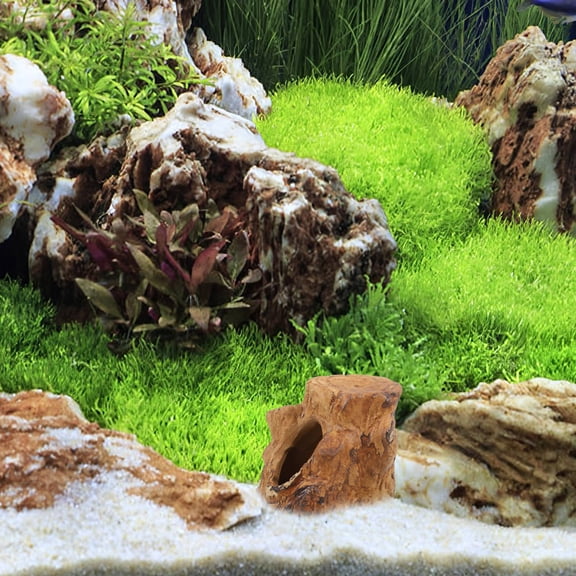 KAKOWELY Ceramic Aquarium Decor Durable Brown Fish House for Betta Hides