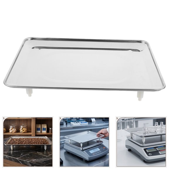 KAKOWELY Electronic Scale Tray with Nonslip Feet Stainless Steel Weighing Pan for Kitchen and Laboratory Use