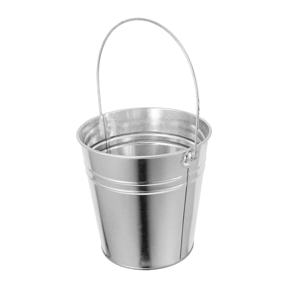 KAKOWELY Iron Flower Pot Bucket - Plated Silver Metal Storage for Home Decor