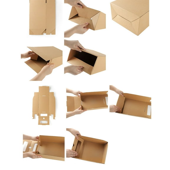 KAKOWELY Foldable Shoes Box 30 X 21 X 18.5 Cm Thickened Cowhide Paper For Organizing Shoes 1Set