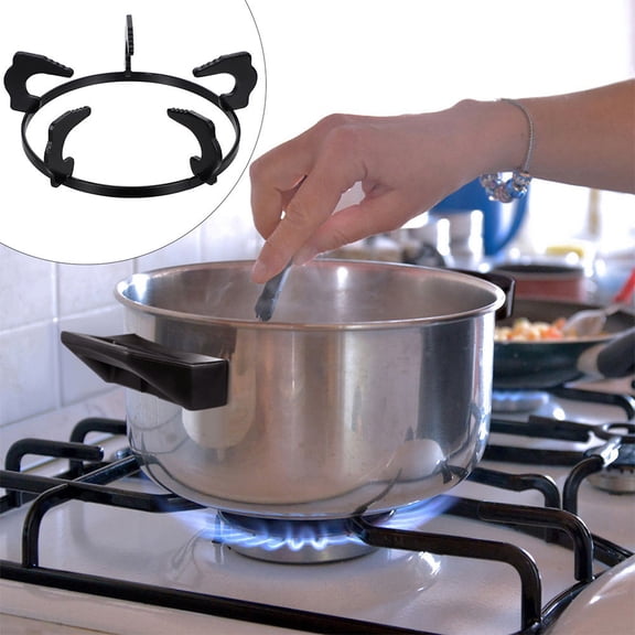 KAKOWELY Gas Stove Rack Bracket Black Wok Electroplated Iron 1Pcs for Induction Cooker