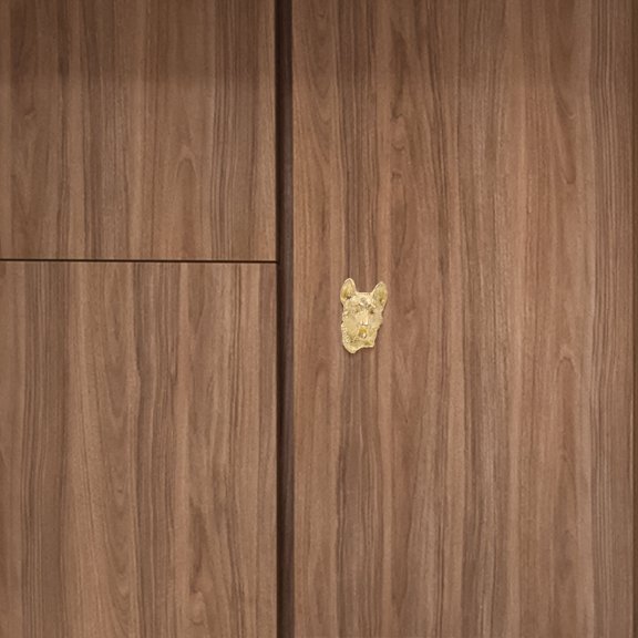 KAKOWELY Golden Brass Dresser Handles Animal Head Shape Durable and Decorative for Furniture