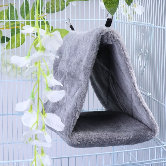 KAKOWELY Grey Parrot Plush Hammock Comfortable Pet Bed for Birds with Durable Soft Material