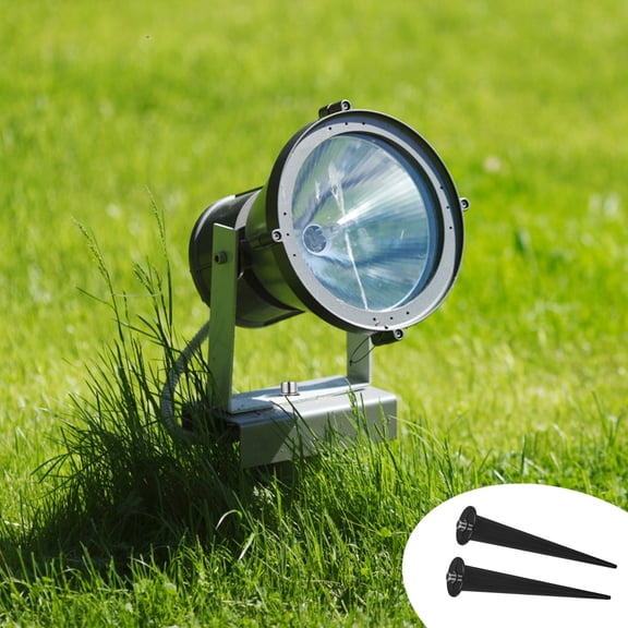 KAKOWELY Ground Light Outdoor Ground Stake Black Aluminum Floodlight Mounting Pool 2Pcs