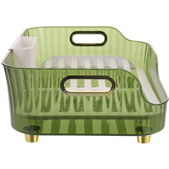 KAKOWELY Stylish Green Dish Drying Rack for Kitchen Tableware Storage
