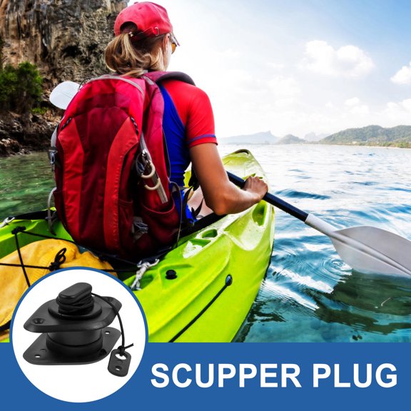 KAKOWELY Inflatable Boat Air Valve Black Plastic Drain Plug for Kayak Canoe Paddle Boat