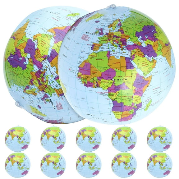 KAKOWELY Inflatable Globe Ball for Kids Playing Safe PVC Material Dark Blue 12pcs