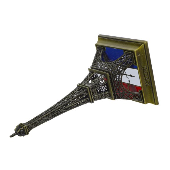 KAKOWELY Light Brown Metal Eiffel Tower Statue Decorative Architecture Figurine for Bedroom Or Desktop Decor