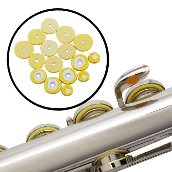KAKOWELY Light Yellow Flute Pad Set for Flute Replacement with Tight Seal Woodwind Accessories