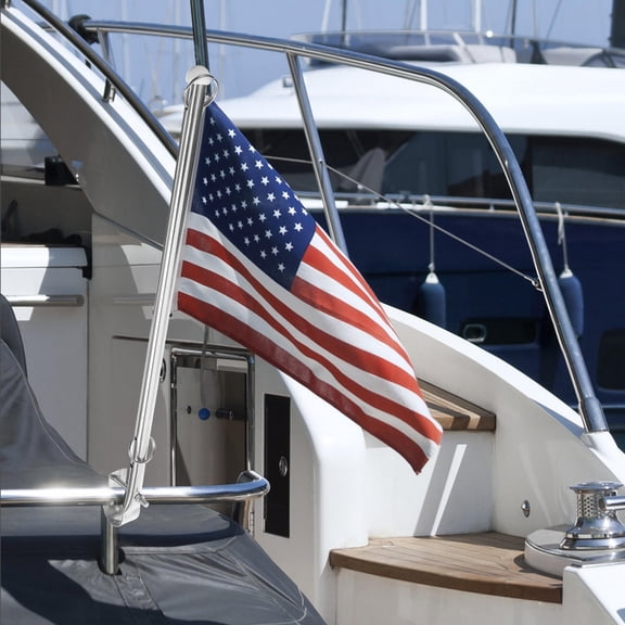 KAKOWELY Metal Flagpole Stainless Steel Flag Pole for Outdoor Sailing 1Set