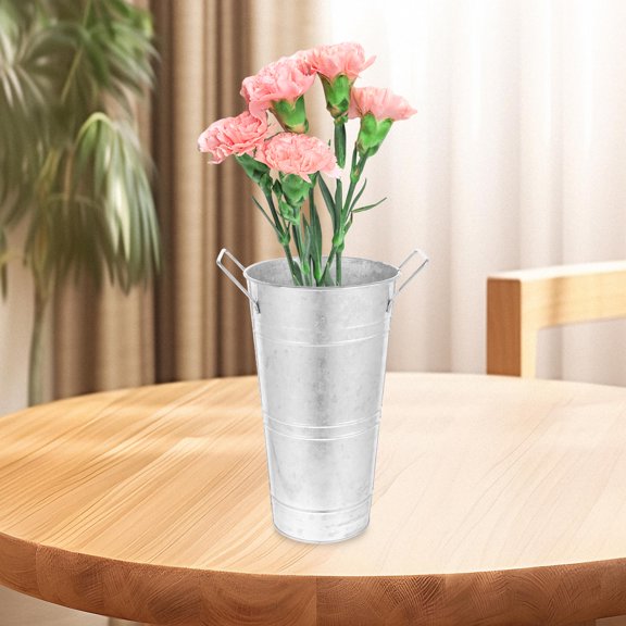 KAKOWELY Metal Flower Bucket with Retro Look Suitable for Flower Display and Photo Props