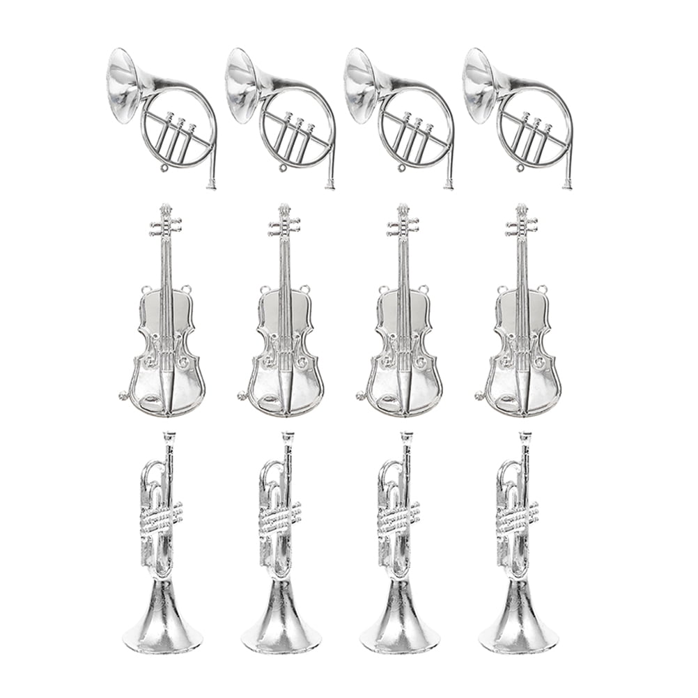 KAKOWELY Mini Musical Instrument Models Silver Christmas Celebration ...