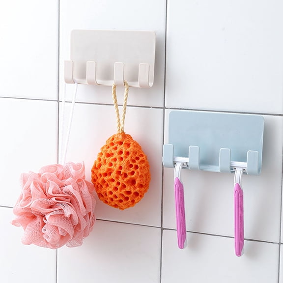 KAKOWELY Mobile Phone Charging Holder Wall Mount with 4 Hooks Storage Rack for Cable Organization