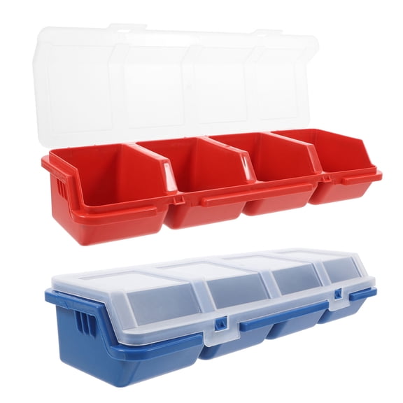 KAKOWELY Multi Color Craft Storage Box with Lid 2Pcs for DIY Enthusiasts and in Garage 12.18X4.13X2.36in