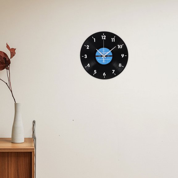 KAKOWELY Silent Reverse Wall Clock, Vinyl Record Theme, Decorative Hanging Clock for Living Room, Bedroom, Office Decor