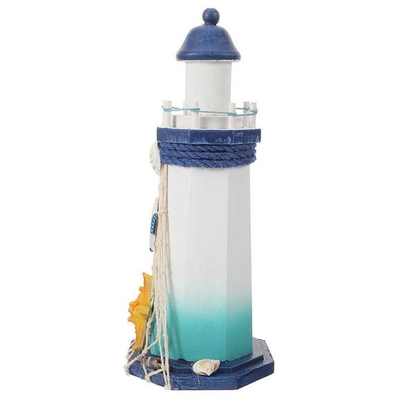 KAKOWELY Nautical Tabletop Decoration 1Pcs Wooden Mini Lighthouse for Living Room
