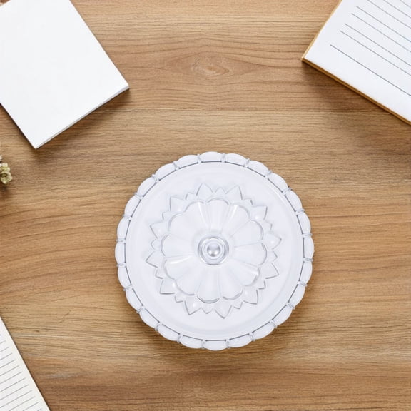 KAKOWELY Easy Install Plated Silver Round Ceiling Rosette with Classic Floral Onlay Design