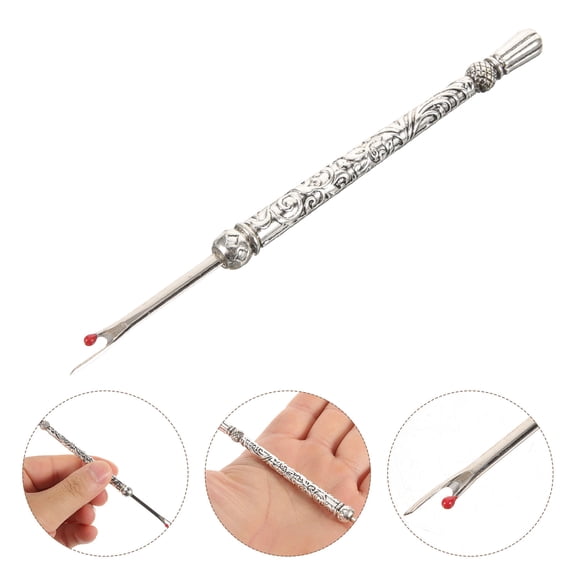 KAKOWELY Portable 3 in 1 Needle Puller and Thread Cutter Tool for Seam Removal in Plated Silver Metal