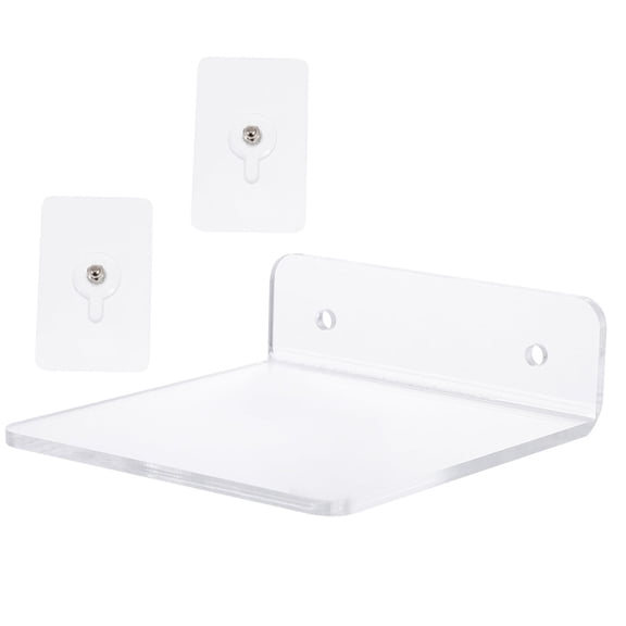 KAKOWELY Portable Acrylic Floating Shelf Clear Wall Storage Rack for Office Kitchen Bedroom