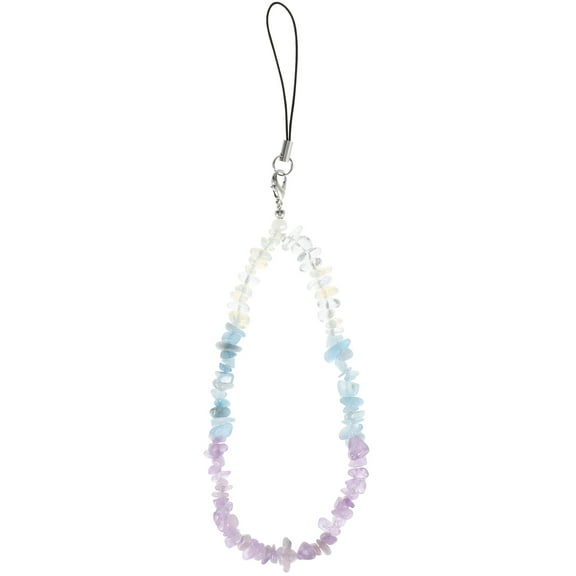 KAKOWELY Purple Crystal Phone Charm Durable Mobile Phone Chain with Anti Lost Fixing Rope