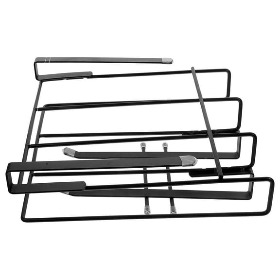 KAKOWELY Rectangular Black Stainless Steel Kitchen Hanging Rack 1Set For