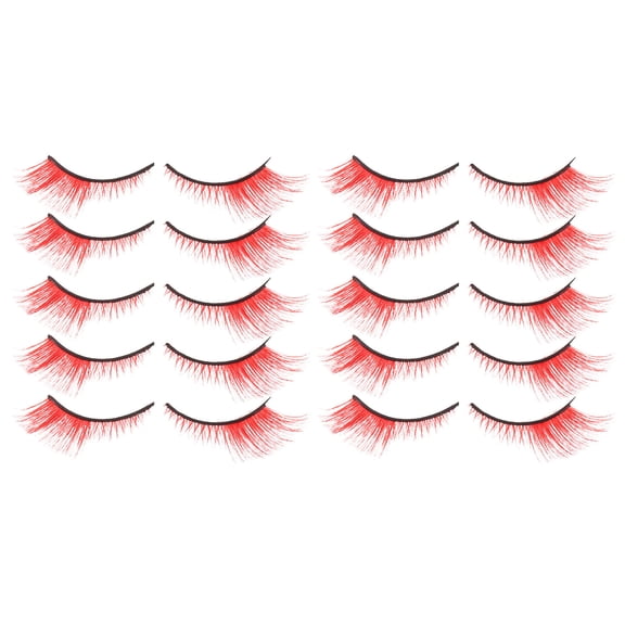 KAKOWELY Red False Eyelashes for Cosplay Natural Enhancement Dramatic Effect