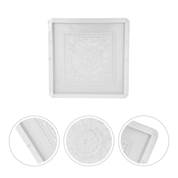 KAKOWELY Reusable White Plastic Pavement Mold with Historical Antique Design for Outdoor DIY