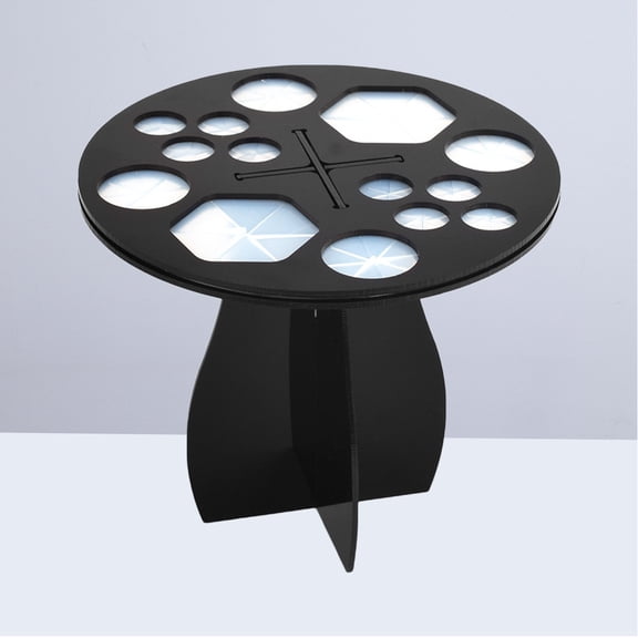 KAKOWELY Round Black Makeup Brush Drying Stand 13x13x0.4in 1Pack For Organizing And Displaying Brushes