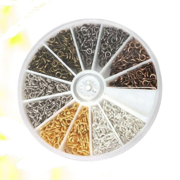 KAKOWELY Screw Rings 600Pcs Eye Bolts Threaded Hooks Durable Assorted Color 0.35x0.16in