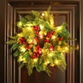 thumbnail image 1 of KAKOWELY Simulated Red Berry Flower Wreath 40x40in For Christmas Decorations Green And Red Colors, 1 of 8
