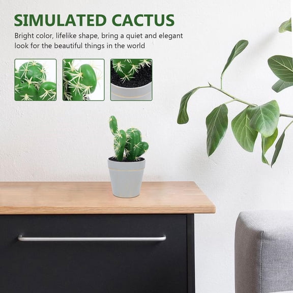 KAKOWELY Simulation Cactus False Green Plant Ornament for Office Kitchen and Window Ledge Display