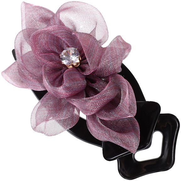 KAKOWELY Small Hair Clips 1Pack French Hair Clip Purple Cloth Plastic For Women Girls Daily Wear Concerts