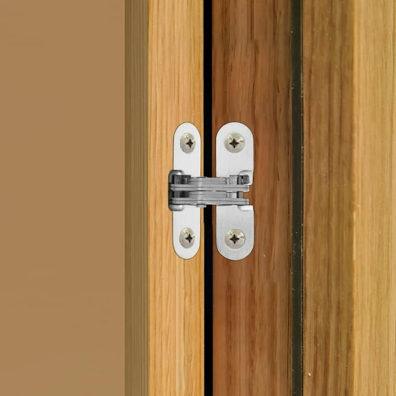 KAKOWELY Stainless Steel Gate Hinges Hidden Door Hinge Silver Zinc Alloy For Interior Design 1Set