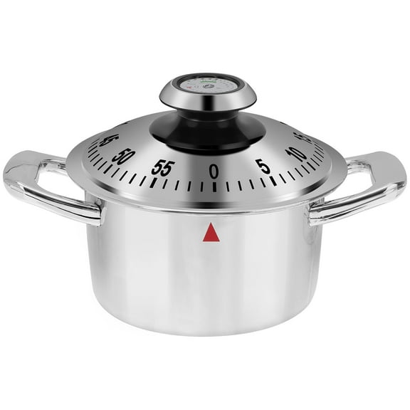 KAKOWELY Timer For Kitchen Mechanical Cooking Timer Silver 1Set Simple Design