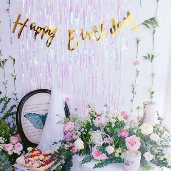 KAKOWELY Tinsel Backdrop with Gorgeous Gloss for Party Door Window Decoration Assorted Colors