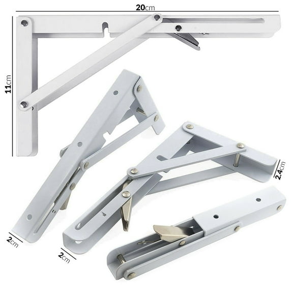 KAKOWELY Triangular Shelf Bracket Wall Floating Bracket White 1Set