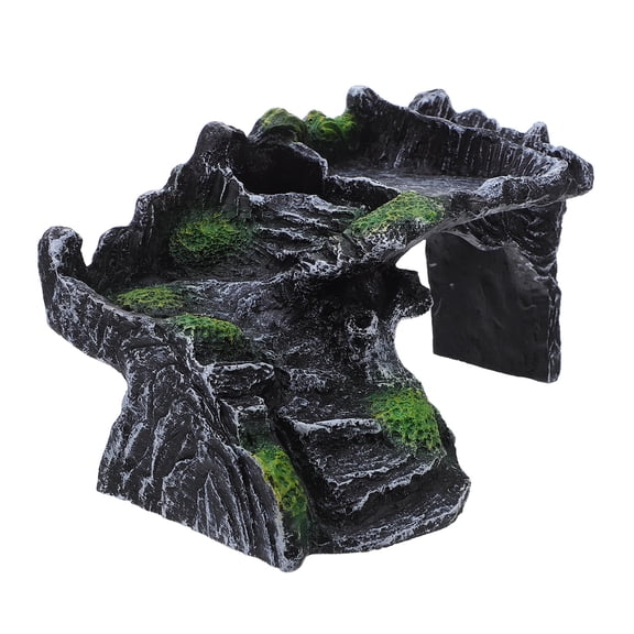 KAKOWELY Turtle Rock Floating Basking Platform with Resin Dock and Gentle Climbing Ramp for Aquarium Turtles