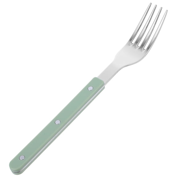 KAKOWELY Versatile Green Stainless Steel Small Salad Fork with Comfortable Handle Design