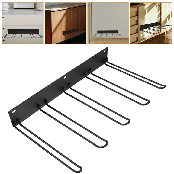 KAKOWELY Wall Mounted Boot Hanger Metal Rack for Tall Boots and Shoe Storage Black