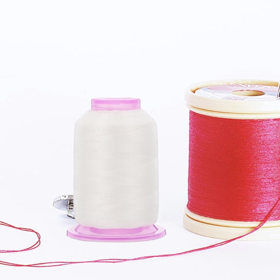 KAKOWELY Water Soluble White Embroidery Thread for Sewing Machines and Hand Sewing with Easy Fabric Removal Feature