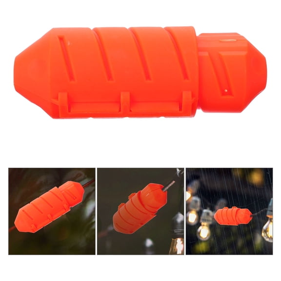 KAKOWELY Weatherproof Outdoor Junction Box Plastic Electrical Box with Dual Connection and Cord Protector in Orange