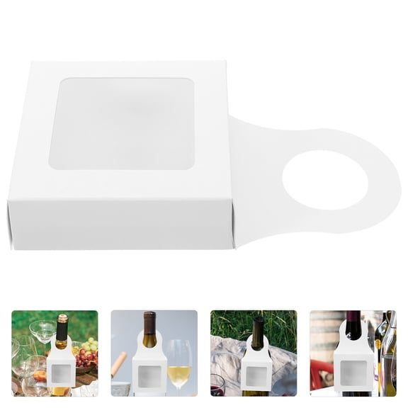 KAKOWELY White Rectangular Paper Wine Bottle Box 12Pcs for Versatile Usage