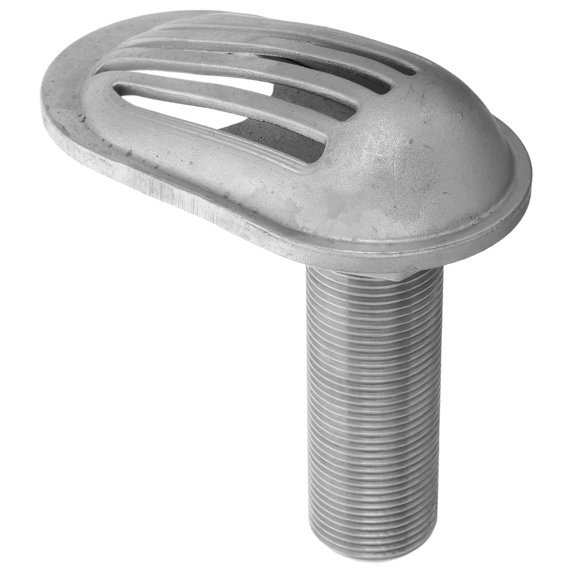 KAKOWELY Yacht Parts Threaded Inlet Strainer Silver 1Set Prevent Debris Clogging 4.13X4.13X2.36In