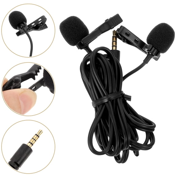 KAKOWELY microphone Lapel Microphone Black Plastic 1Pack for Smartphone Recording