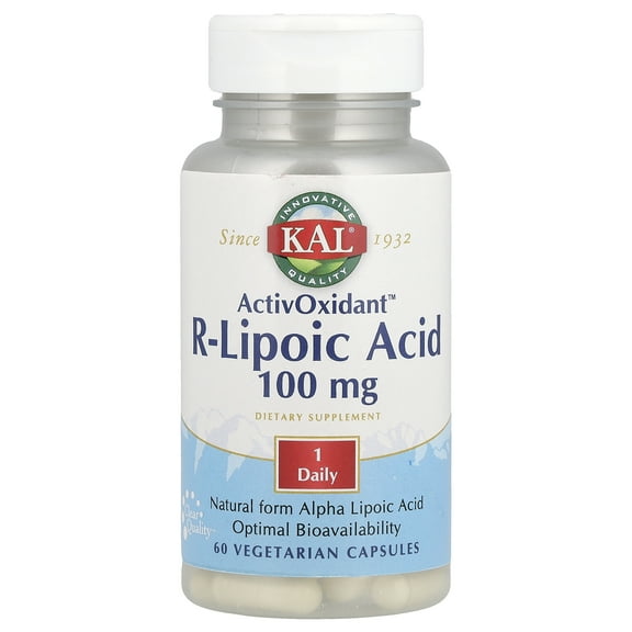 KAL ActivOxidant, R-Lipoic Acid, 100 mg, 60 Vegetarian Capsules